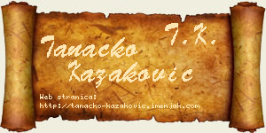 Tanacko Kazaković vizit kartica